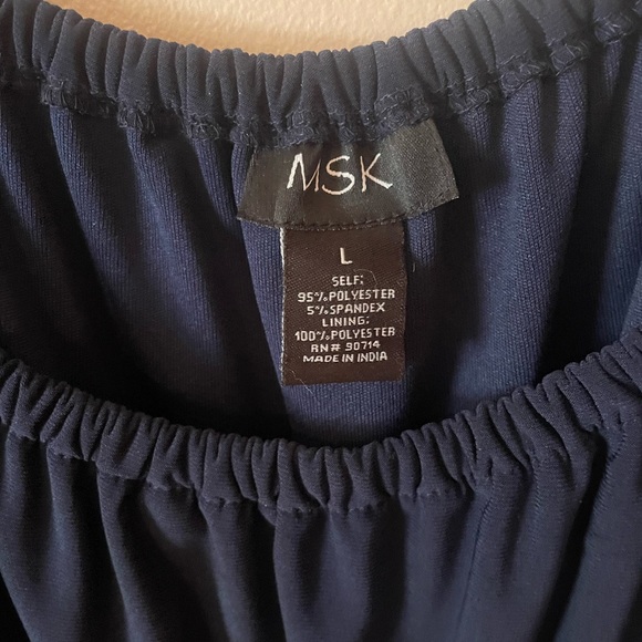 MSK Womens Navy Split Leg O-Ring Formal Jumpsuit Large Gold Ring (T) - Picture 3 of 5